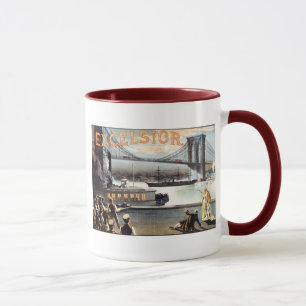 Excelsior 1883 Brooklyn Bridge New York Mug