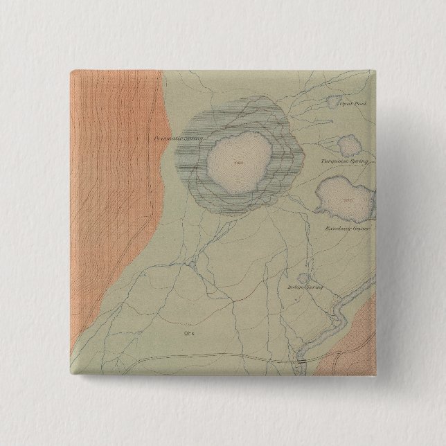 Excelsior Geyser Basin 15 Cm Square Badge (Front)