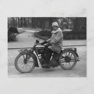 Excelsior motorcycle two-cylinder Vintage photo Postcard
