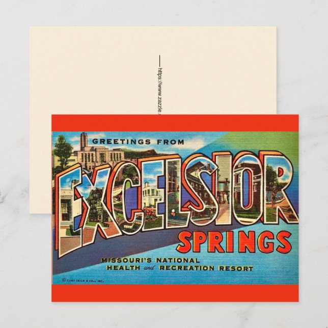 Excelsior Springs  Missouri Greeting Postcard (Front/Back)