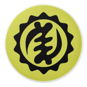 Except for God Adinkra Symbol Ceramic Knob