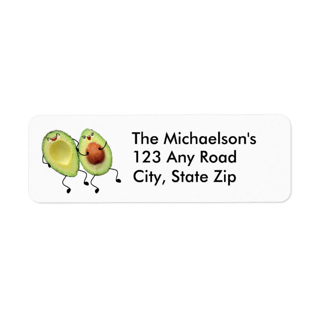 Excepting Avocado Couple Address Label (Front)