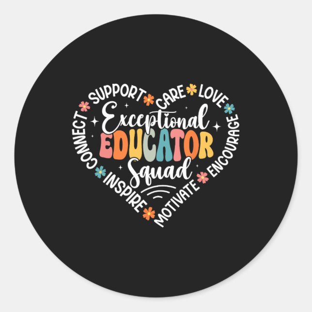 Exceptional Educator Squad Appreciation Week Back  Classic Round Sticker (Front)