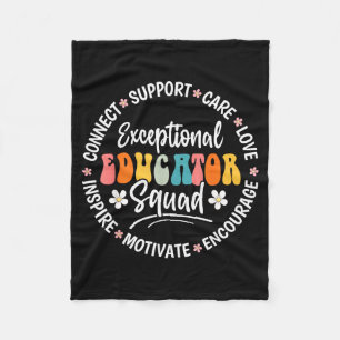 Exceptional Educator Squad Appreciation Week Back  Fleece Blanket