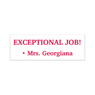 "EXCEPTIONAL JOB!" + Custom Tutor Name Self-inking Stamp