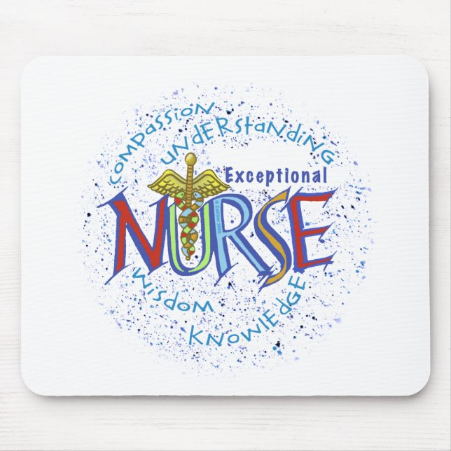 Exceptional Nurse Motto custom name mouse pad (Front)