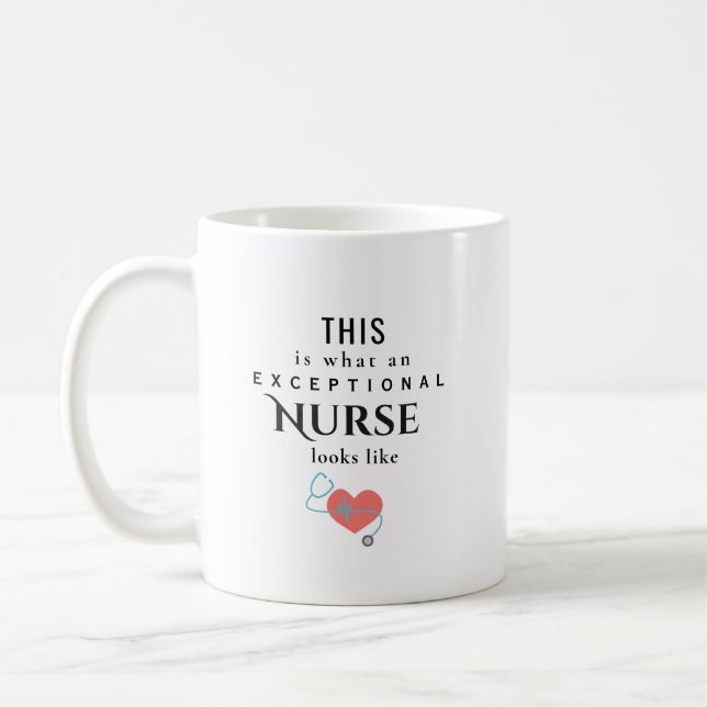 Exceptional Nurse Personalized Name Appreciation Coffee Mug (Left)