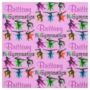 EXCEPTIONAL PINK PERSONALIZED GYMNAST FABRIC