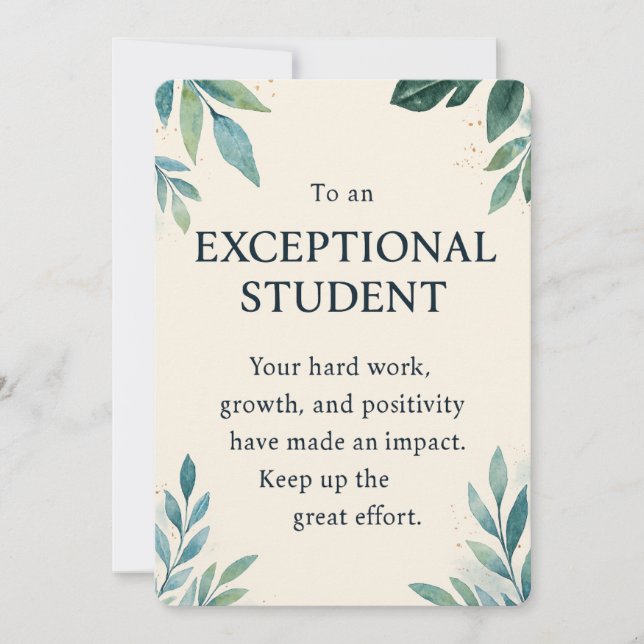 Exceptional Student – Inspirational Teacher Apprec Invitation (Front)