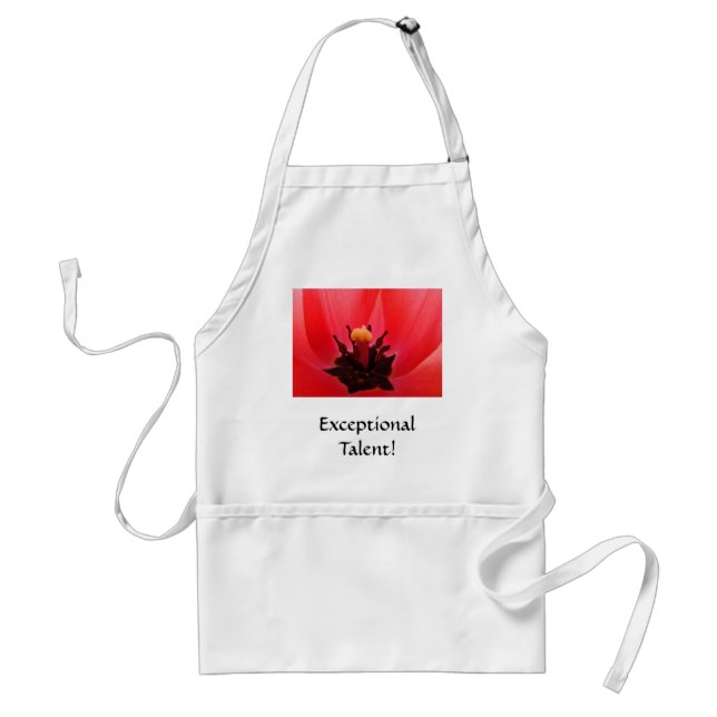 EXCEPTIONAL TALENT! Apron Gift RED TULIP FLOWER (Front)