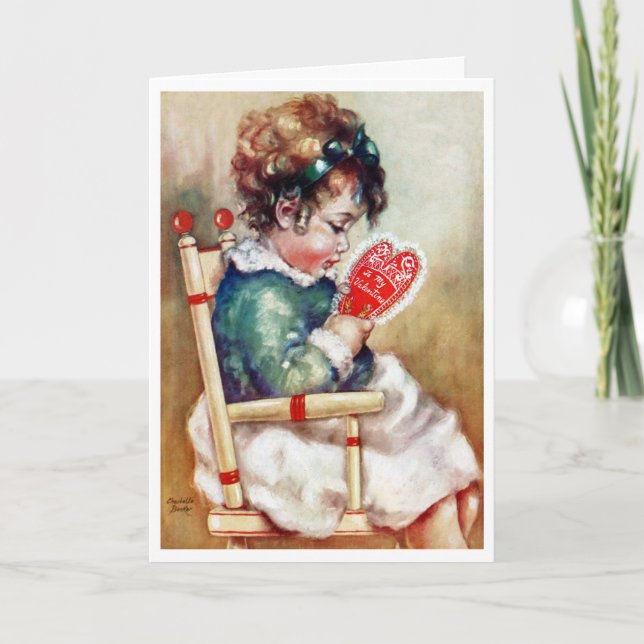 EXCEPTIONAL VINTAGE VALENTINE COVERART GREETING HOLIDAY CARD (Front)