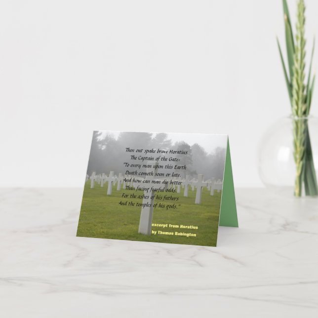 Excerpt From Horatius Thank You Card (Front)