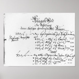 Excerpt from J.S. Bach's salary payment Poster