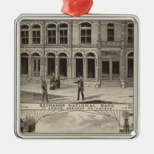 Exchange National Bank of Downs, Kansas Metal Tree Decoration