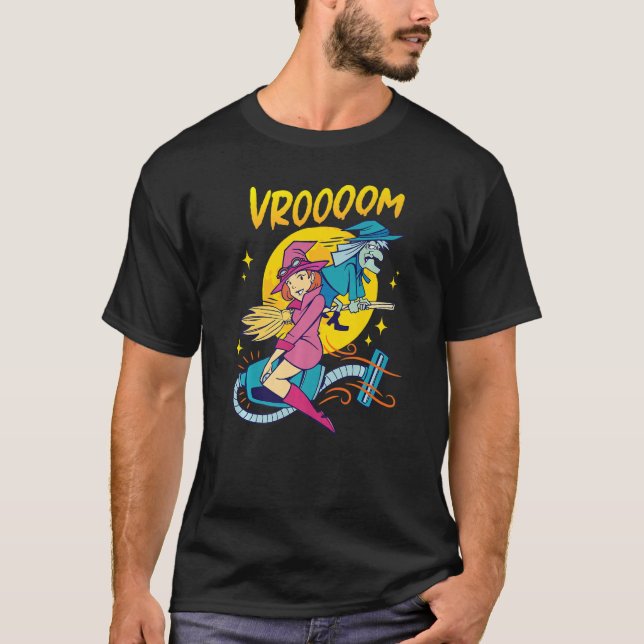 Exchange Of Witches  Broom Or Vacuum Cleaner Graph T-Shirt (Front)