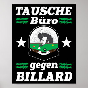 Exchange Office Against Billiards Funny Snooker Po Poster