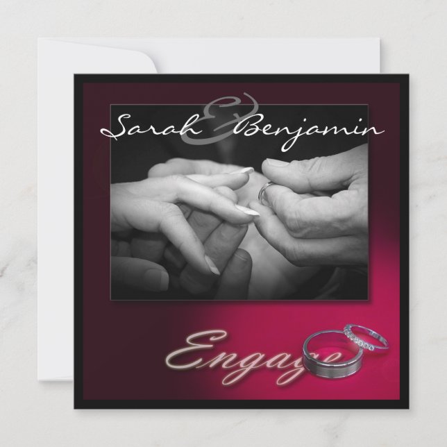 Exchanging Rings with Wedding Bands Invitation (Front)