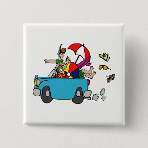 Excited 15 Cm Square Badge