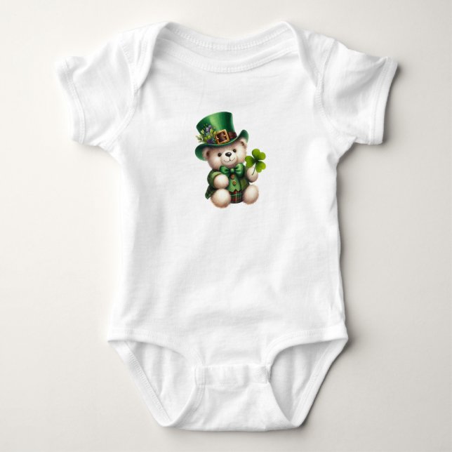 Excited Bear Baby Bodysuit (Front)