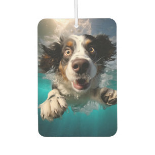 Excited Dog Swimming Underwater Design Car Air Freshener