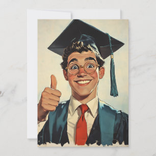 Excited Graduate Giving a Thumbs-Up Invitation