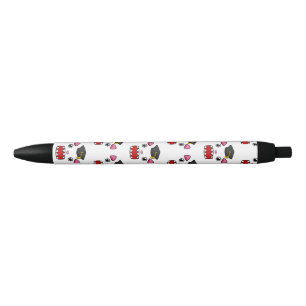 Excited Graduation Cat Black Ink Pen