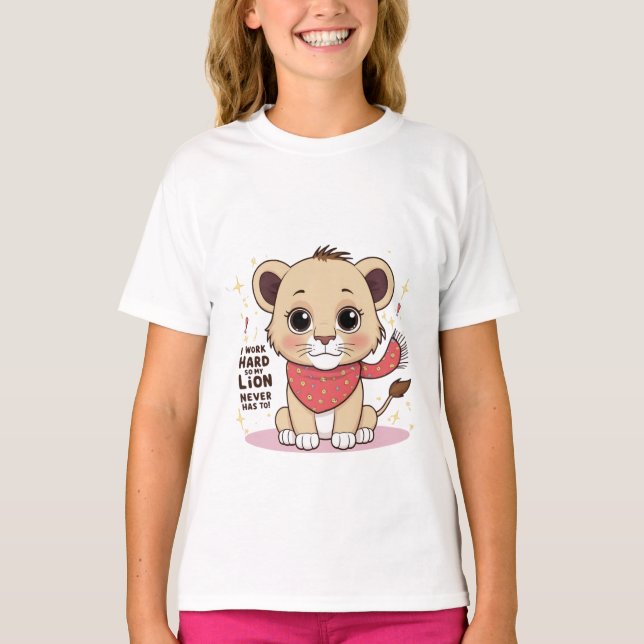 Excited Lion – Joyful Jumping Lion Cub T-Shirt (Front)