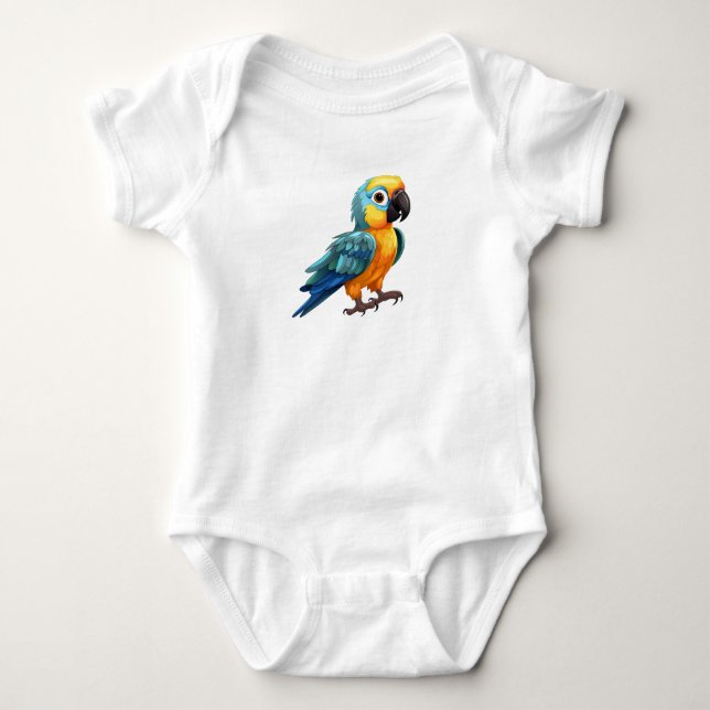 Excited Parrot Baby Bodysuit (Front)