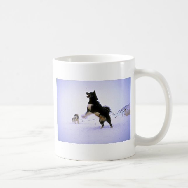 Excited sled dog coffee mug (Right)