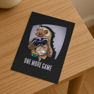 Excited Sloth Character Video Game Cartoon Art Postcard