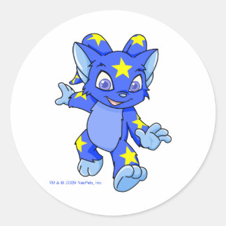 Excited Starry Acara Classic Round Sticker