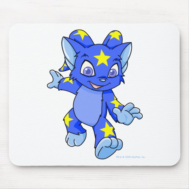 Excited Starry Acara Mouse Mat (Front)