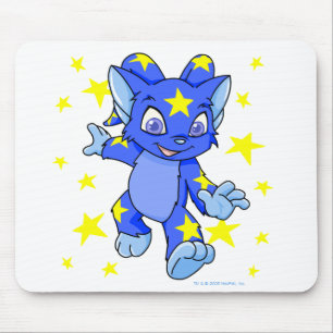Excited Starry Acara with star burst Mouse Mat