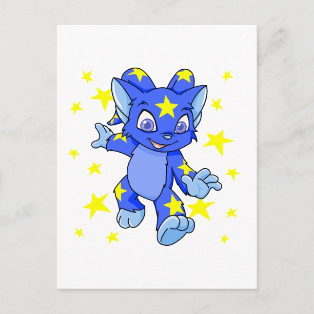 Excited Starry Acara with star burst Postcard (Front)