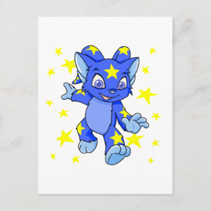 Excited Starry Acara with star burst Postcard
