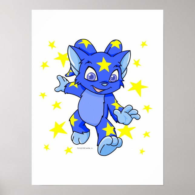 Excited Starry Acara with star burst Poster (Front)