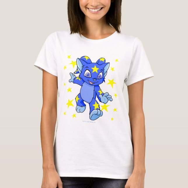 Excited Starry Acara with star burst T-Shirt (Front)