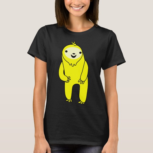 Excited Yellow Sloth T-Shirt (Front)