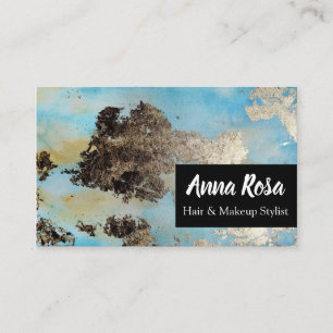* Exciting Abstract Watercolor Blue Black Silver Business Card