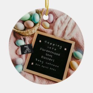 Exciting Easter pregnancy announcement Ceramic Tree Decoration