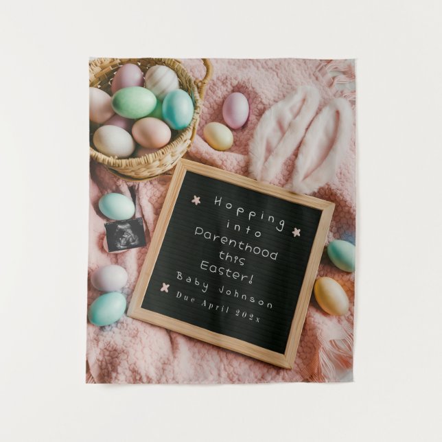 Exciting Easter pregnancy announcement  Tapestry (Front)