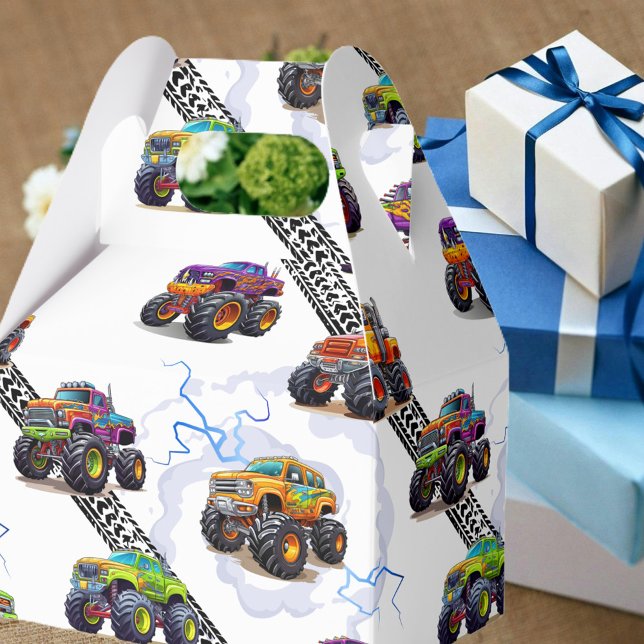 Exciting Kids Monster Truck Pattern Favour Box (Creator Uploaded)