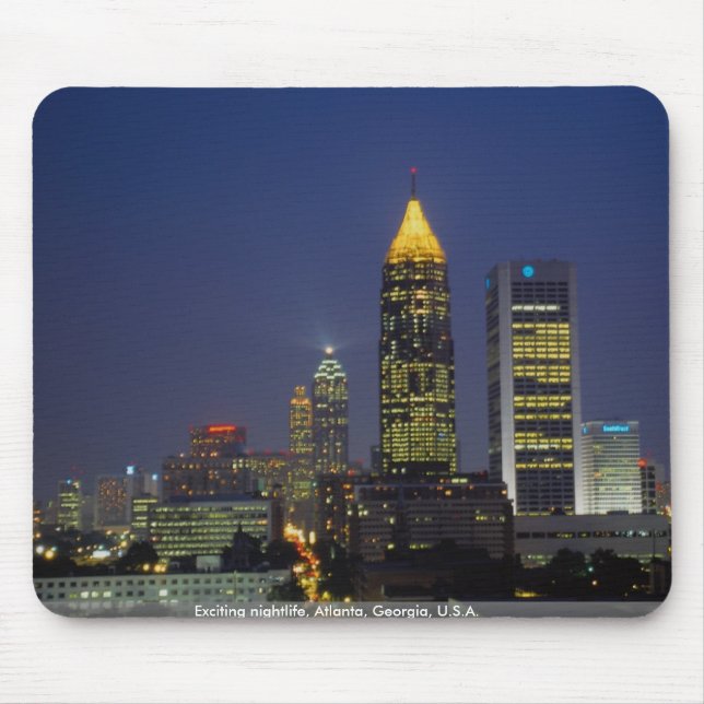 Exciting nightlife, Atlanta, Georgia, U.S.A. Mouse Mat (Front)
