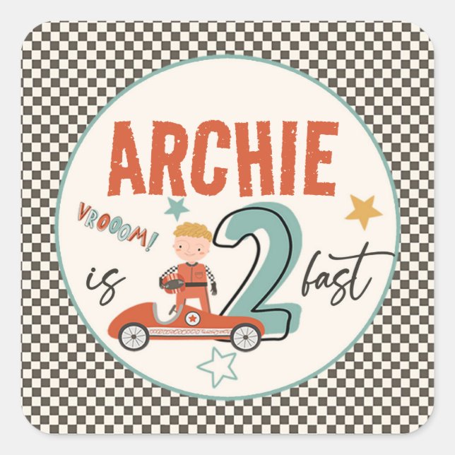 Exciting Race Car Themed Stickers  (Front)