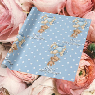 Exciting Teddy Bear Blue birthday Wrapping Paper