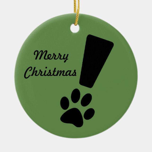 EXCLAMATION DOG PAW! Christmas Ornament (Front)