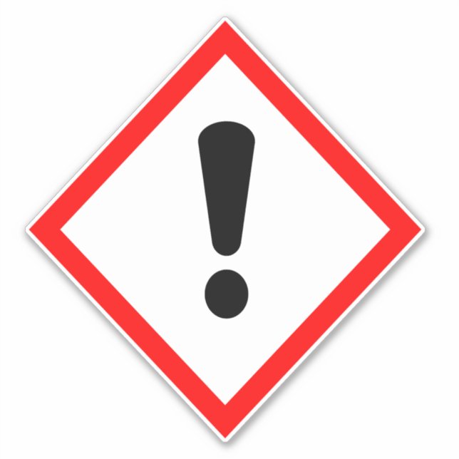 Exclamation Mark Hazard Symbol Label (Front)