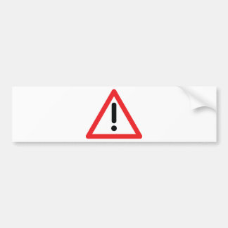exclamation mark traffic icon bumper sticker