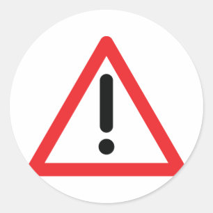 exclamation mark traffic icon classic round sticker