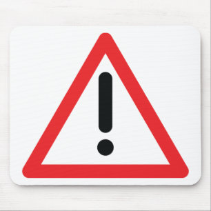 exclamation mark traffic icon mouse mat